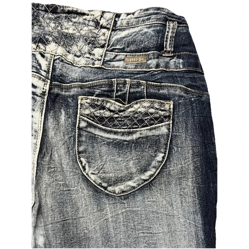 GoGo Star Jeans Womens Size 15 Juniors Blue Denim Skinny Dark Wash Pants Stretch - Picture 9 of 13